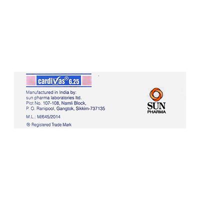 CARDIVAS 6.25 Tablet 15's - Hypertension-Bet