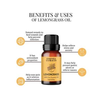 Essentia Extracts Lemongrass Essential Oil 15 ml - Essential Oils