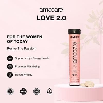 Amocare Love 2.0 Perfomance Booster For Women Effervescent Tablets - Lemon Flavour 20's - Other Supplements