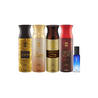 Ajmal Aurum & Wisal & Wisal Dhahab & Sacred Love Deo & Yearn EDP 820 ml 5s - Women Perfumes (Edt/Edp)