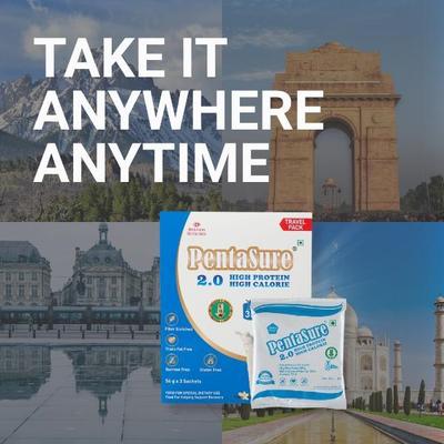 PentaSure 2.0 High Protein High Calorie Powder - Vanilla Flavour (Travel Pack Sachet of 3 x 54 gm) - Protein Drink