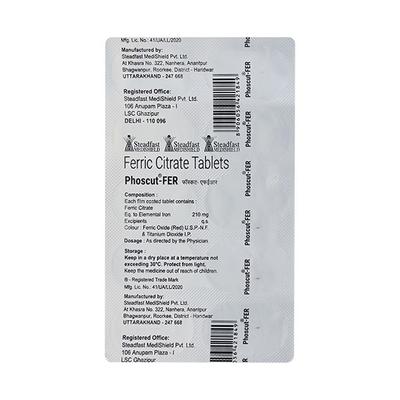 Phoscut Fer Tablet 10'S - Supplements-Ent