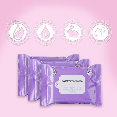 Faces Canada Fresh Clean Glow Makeup Remover Wipes- 10N Pack of 3s - Eyeliners