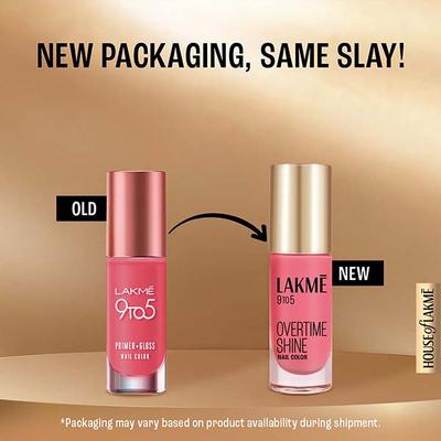Lakme 9 to 5 Primer + Gloss Nail Colour Nude Warmth 6 ml - Nail Polish
