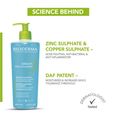 Bioderma Sebium Gel Moussant Purifying Cleansing Foaming Gel Combination To Oily Skin 500 ml - Face Wash & Cleansers