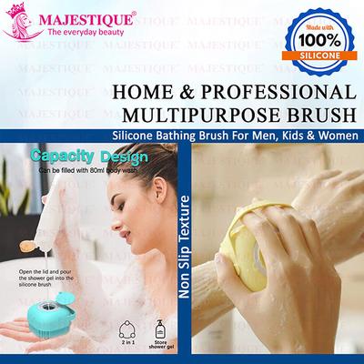 Majestique Bath Silicone Shower Scrubber, Suitable for All Skin Silicone Loofah - Multicolor 1's - Others