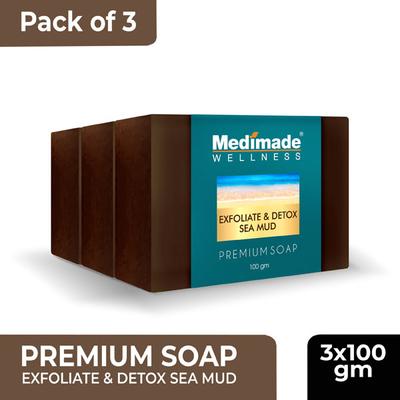 Medimade Exfoliate & Detox Sea Mud Premium Soap (Pack of 3) 1's - Soaps