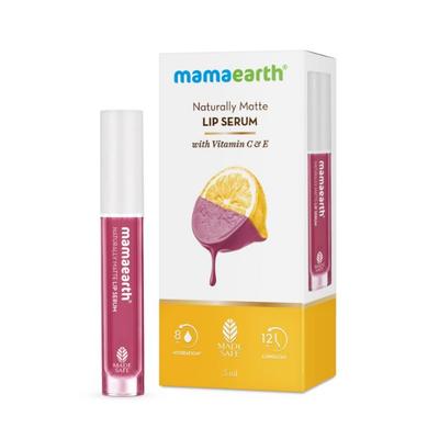 Mamaearth Naturally Matte Lip Serum Lipstick with Vitamin C & E For Upto 12 Hour Long Stay Pink Daffodil 3ml - Others