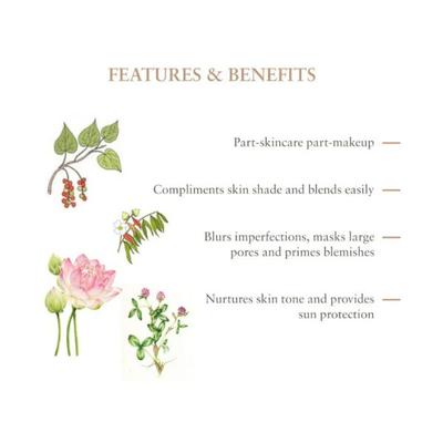 Just Herbs Hydrating Skin Tint Medium Coverage SPF 15+ Brahmi - Lotus, I Ivory 40ml - Foundation