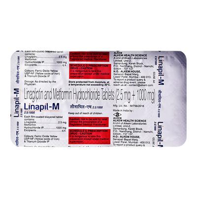 LINAPIL M 2.5/1000 Tablet 10's - Diabetes-Ant