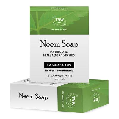 The Natural Wash Handmade Purifying Neem Soap For Acne And Rashes 100 Gm - Soaps