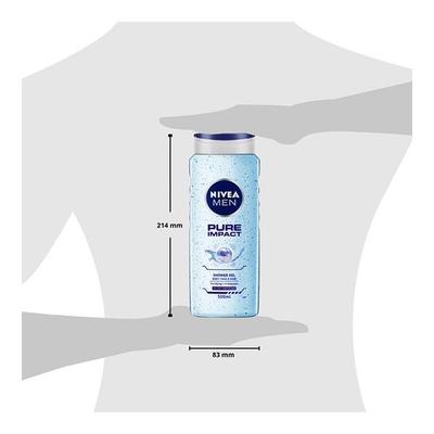 Nivea Men Pure Impact Purifying + Minerals 3In1 Shower Gel 500ml - Shower Gels & Body Wash