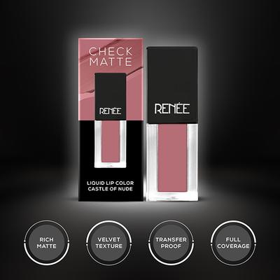 RENEE Check Matte Liquid Lip Color - Castle of Nude 2.5 ml - Liquid Lipsticks