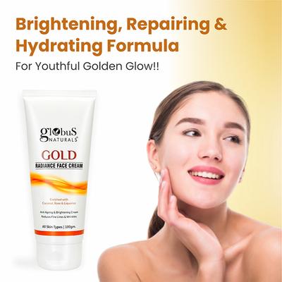 Globus Naturals Gold Radiance Anti Ageing & Brightening Face Cream 100 gm - Face Moisturizers