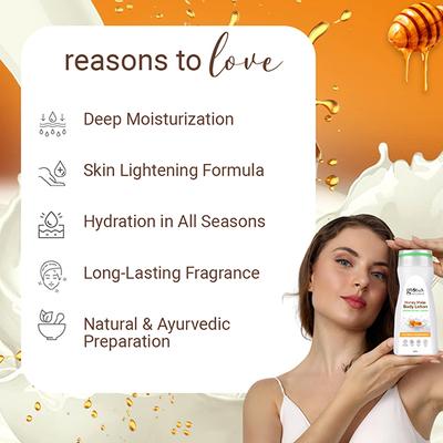 Globus Naturals Honey Malai Body Lotion, Enriched with Tulsi and Chandan, for Deep Nourishment, 200ml each 5's - Creams, Lotions & Oils