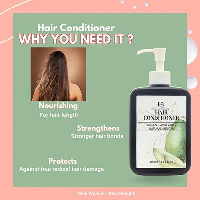 House of Beauty Hair Conditioner For Frizzy Hair Gives Moisture & Shine with Argan Oil 400ml - Conditioners