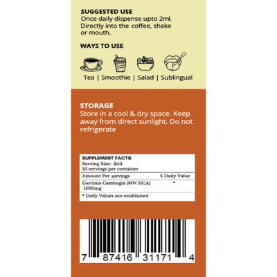 Rasayanam Garcinia Cambogia 1500 MG Liquid - Natural Mango Flavour 50 ml - Weight Loss