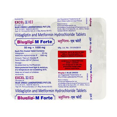 BLUGLIP M FORTE Tablet 15's - Diabetes-Ant