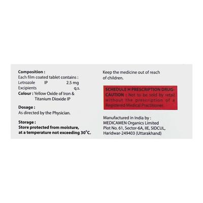 LETROVAC 2.5 Tablet 10's - Cancer Oncology-Hor