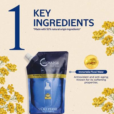 L'Occitane Immortelle Precious Cleansing Foam Refill 300 ml - Face Wash & Cleansers