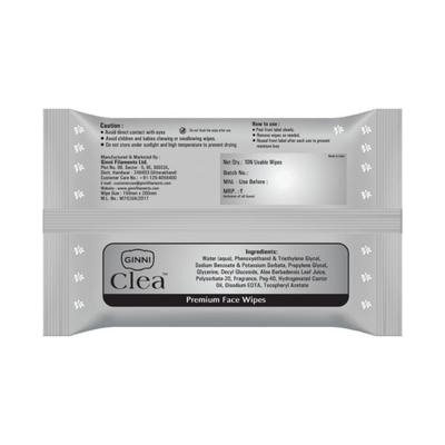 GINNI Cleansing & Makeup Remover Wet Wipes (Rose) (10's Wipes/Pack) 1's - Make Up Removers