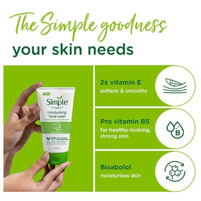 Simple Kind To Skin Moisturising Facial Wash 100 ml - Face Wash & Cleansers