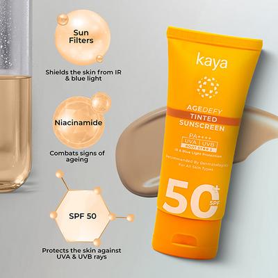 Kaya Agedefy Tinted Sunscreen Spf 50 50 gm - Body Sunscreen
