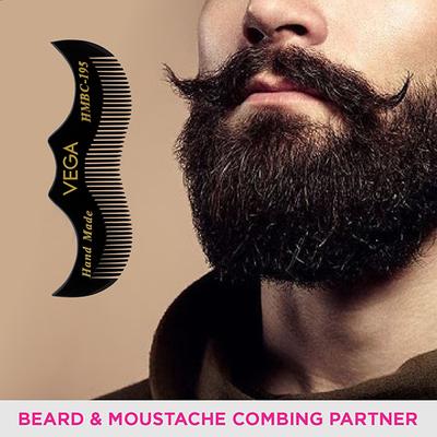 Vega Moustache Comb for Men, Pocket-Size Comb for Hair (VC2HMBC-195) 2's - Hair Combs