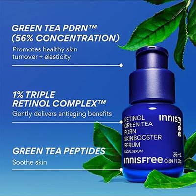 Innisfree Retinol Green Tea PDRN Skinbooster Ampoule 30 ml - Face Serum