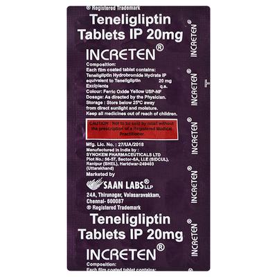 INCRETEN 20mg Tablet 15's - Diabetes-Ant