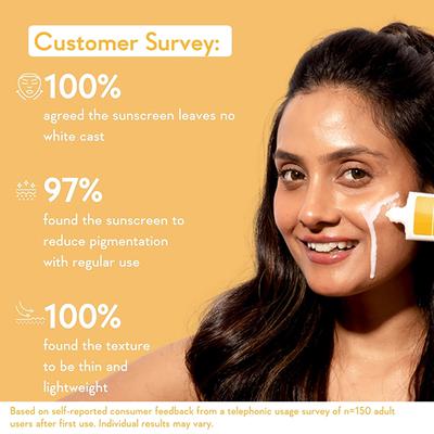 Wishcare Vitamin C Pure Glow Face Sunscreen SPF 50 PA++++ Broad Spectum Ultra Light and No White Cast 50 gm - Face Sunscreen