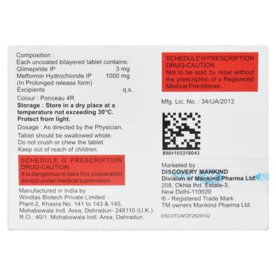 Glimestar M3 Forte Tablet 10'S - Diabetes-Ant