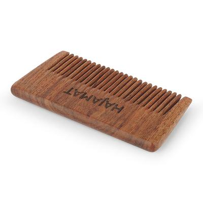 Hajamat Pocket Sized Sheesham Wood Beard Comb with Faux Leather Carry Pouch 1's - Beard Comb