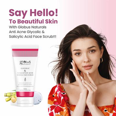 Globus Naturals Glycolic & 1% Salicylic Acid , 100gm each 2's - Scrubs & Exfoliants