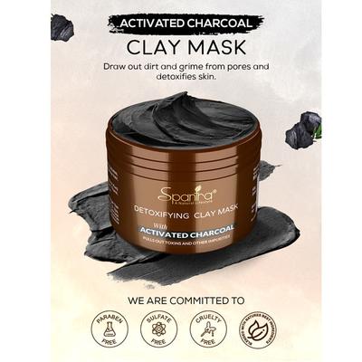 Spantra Detoxifying Clay Mask with Activated Charcoal 125 gm - Masks & Peels