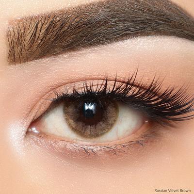 O-Lens Russian Velvet Monthly Coloured Contact Lenses - Brown ( 0.00 ) 1's - Eyecare Lenses