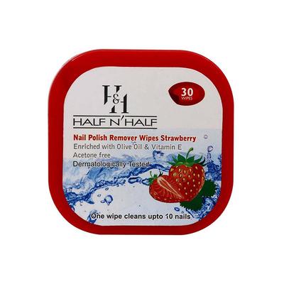 Half N Half Nail Polish Remover Wipes, Strawberry Enriched with Olive Oil & Vitamin E 1's - Nail Polish Remover