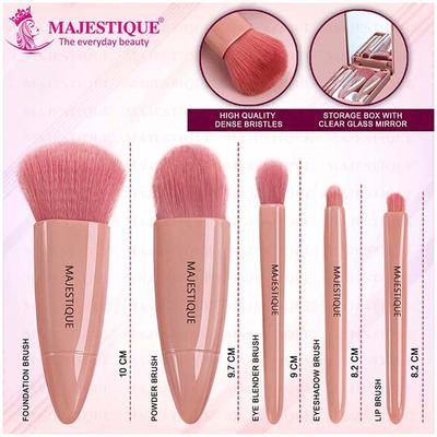 Majestique Travel Friendly Make-Up Kit with Mirror, Ultra-Soft Bristles for Face, Lip Eye - 6 Pcs 1's - Sponges & Applicators