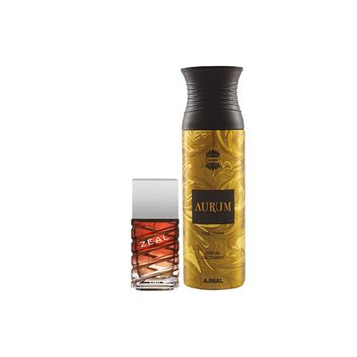 Ajmal Zeal EDP Aquatic Woody Perfume And Aurum Femme Deodorant Fruity Floral Fragrance 300 ml - Perfumes (Edt/Edp)