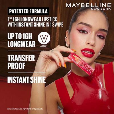 Maybelline New York Superstay Vinyl Ink - Longwear Shine Lip Color, Siracha 4.2 gm - Liquid Lipsticks