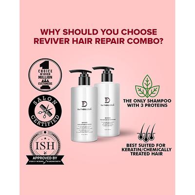 De Fabulous Reviver Hair Repair Shampoo & Conditioner Combo - Sulfate Free 500 ml - Shampoos