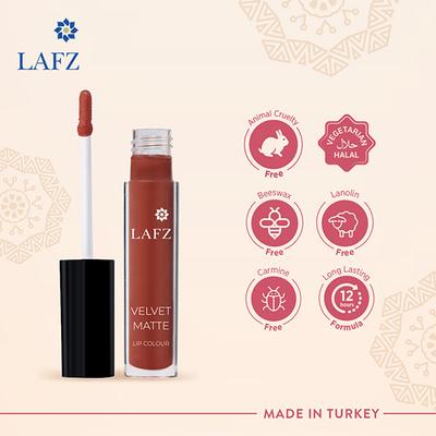 Lafz Transfer Proof & Smudge Proof Velvet Matte Lip Colour, Brick Red 5.5 ml - Liquid Lipsticks