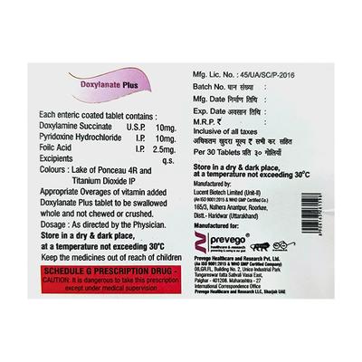 DOXYLANATE PLUS Tablet 30's - Vomitting/Emesis-Ant