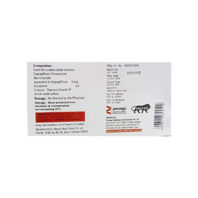 DAPAFLOZIN 5 Tablet 14's - Diabetes-Ant