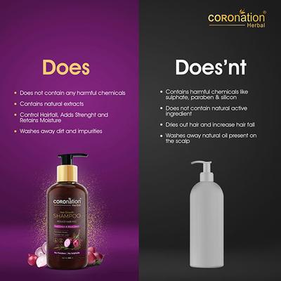 COROnation Herbal Red Onion Black Seed Oil Shampoo for Hair Fall Control 300 ml - Shampoos