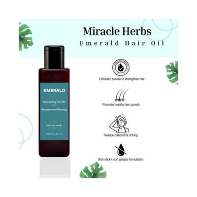Miracle Herbs EMERALD Nourishing hair oil with rosmery and ginseng 100 ml - Massage Oils