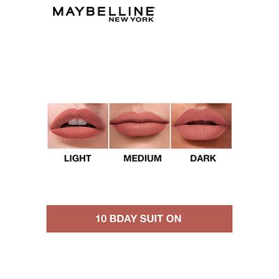 Maybelline New York Sensational Liquid Matte Lipstick 10, Bday Suit On 7 gm - Liquid Lipsticks