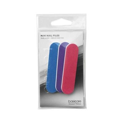 Basicare MINI NAIL FILES PINK+PURPLE+BLUE (Pack of 3) 1's - Manicure & Pedicure Kits