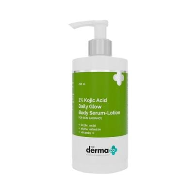 The Derma Co. 1 Percent Kojic Acid Daily Glow Body Serum Lotion for Skin Radiance Alpha Arbutin Vitamin C 250ml - Body Sunscreen
