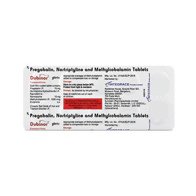 Dubinor Tablet 10'S - Neuropathic Pain-Dru